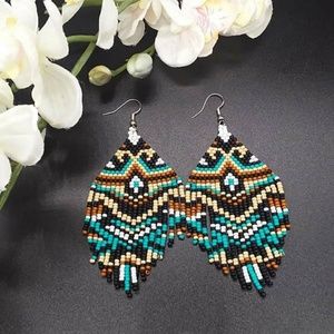 Beaded Fringe Earrings